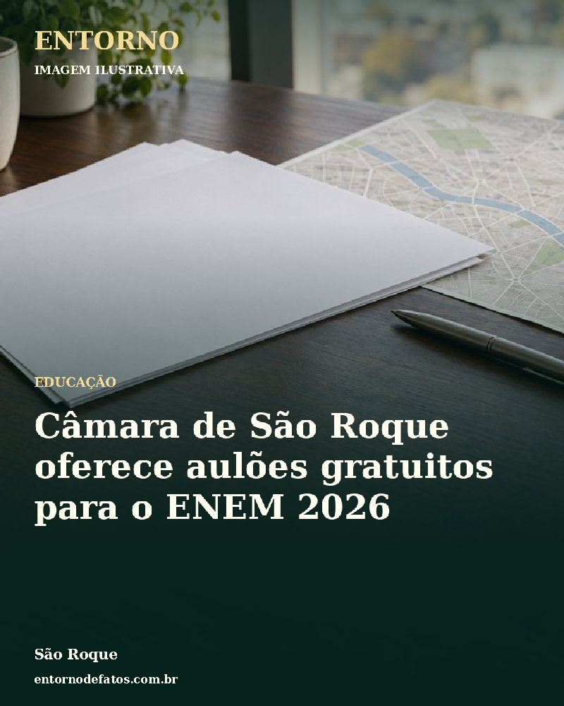 Ilustração gerada por IA sobre: Câmara de São Roque oferece aulões gratuitos para o ENEM 2026