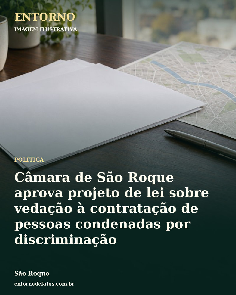Ilustração gerada por IA sobre: Câmara de São Roque aprova projeto de lei sobre vedação à contratação de pessoas condenadas por discriminação